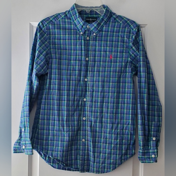 Ralph Lauren Other - Ralph Lauren Boys Plaid Checkered Button Down Dress Shirt - Size L 14-16 - EUC